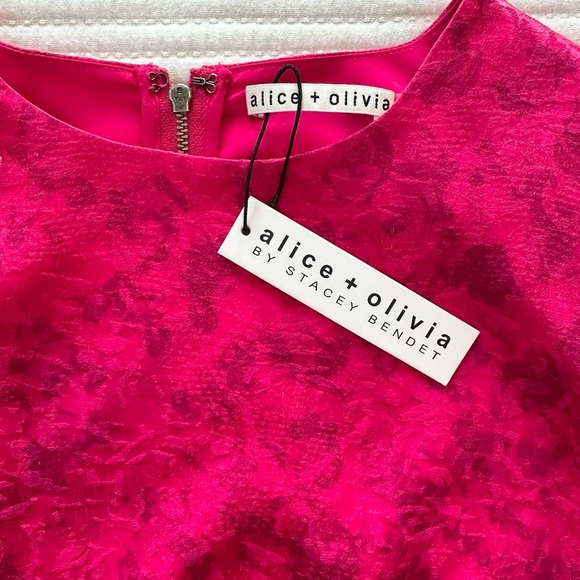 NWT Alice + Olivia Stella Cutout Midi Pink Dress - Picture 13 of 14